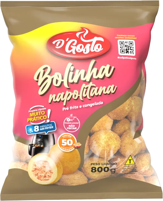 Embalagem Bolinha Napolitana D'Gosto 800 g