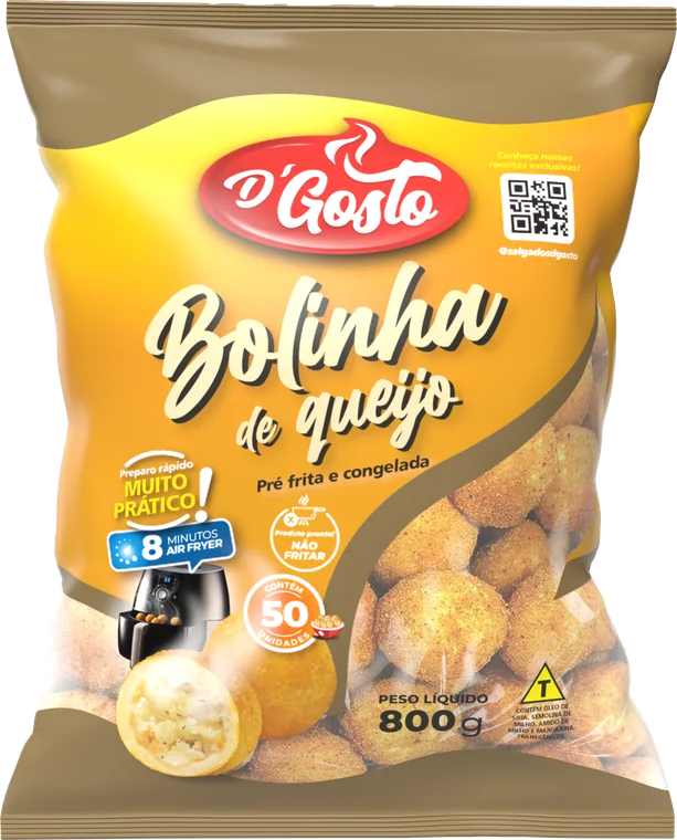 Embalagem Bolinha de Queijo D'Gosto 800 g