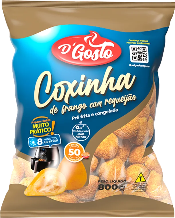 Embalagem Coxinha de Frango com Requeijão D'Gosto 800 g