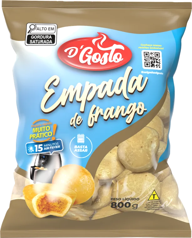 Embalagem Empada de Frango D'Gosto 800 g